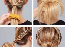 chignon con treccia laterale