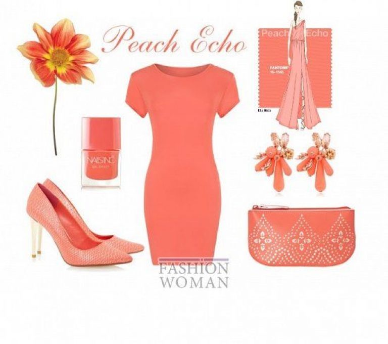 5 look in Peach Echo colore Pantone p/e