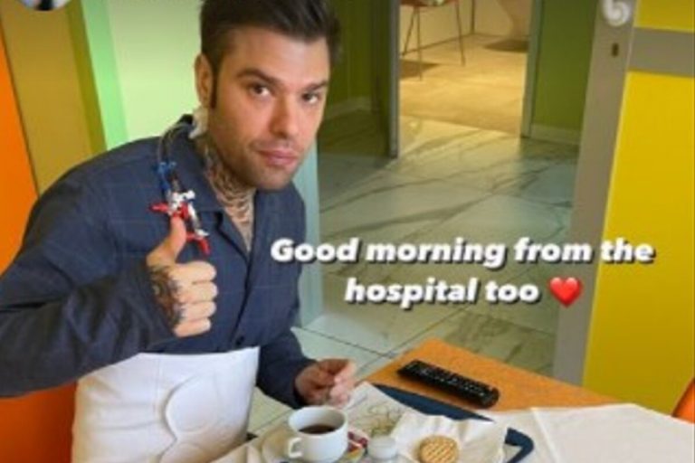 Fedez e Chiara colazione ospedale