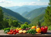 Greta Manfrin in cucina circondata dalla natura