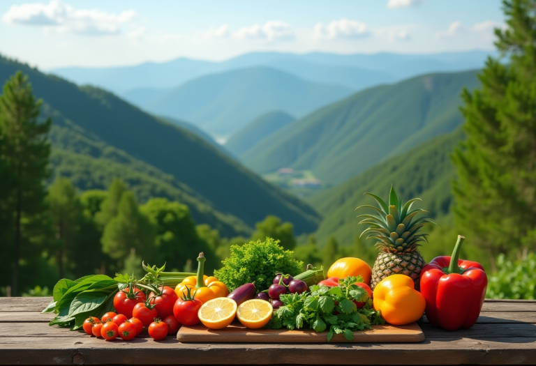 Greta Manfrin in cucina circondata dalla natura