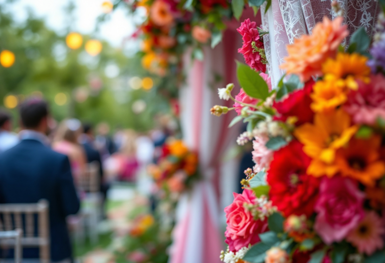 Cerimonia di matrimonio ebraico con riti tradizionali