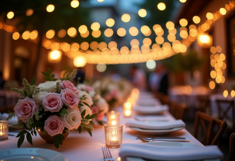 Matrimonio ispirato a una festa in piazza con decorazioni colorate