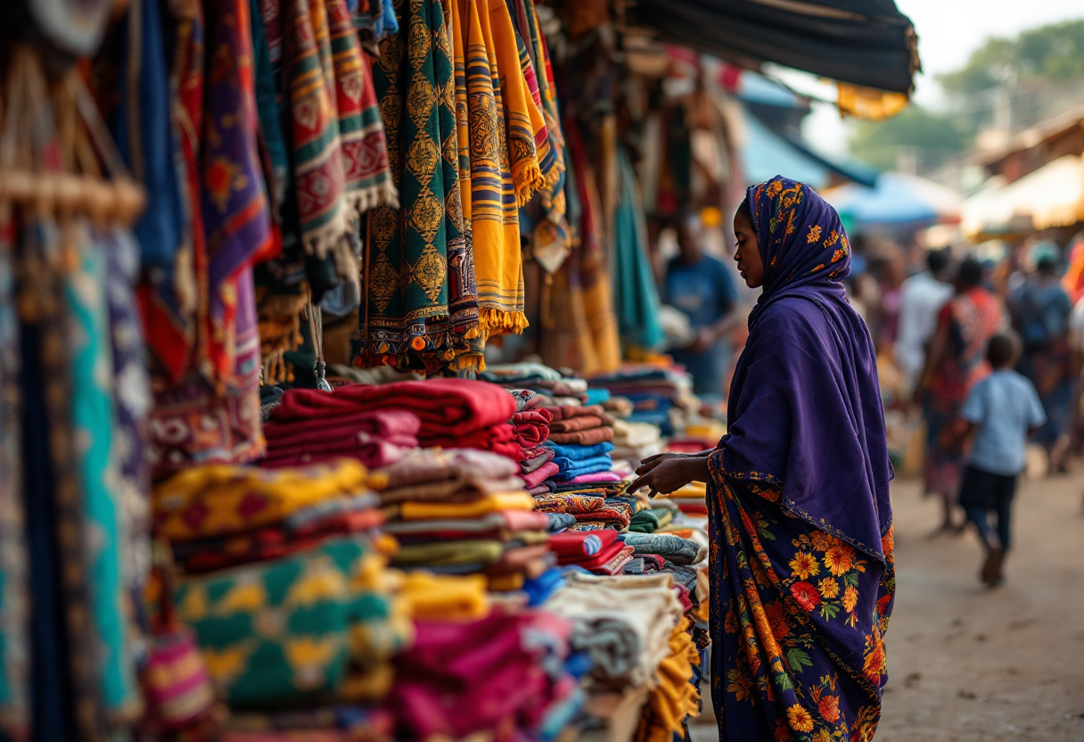 Donne tanzaniane che indossano abiti tradizionali e moderni