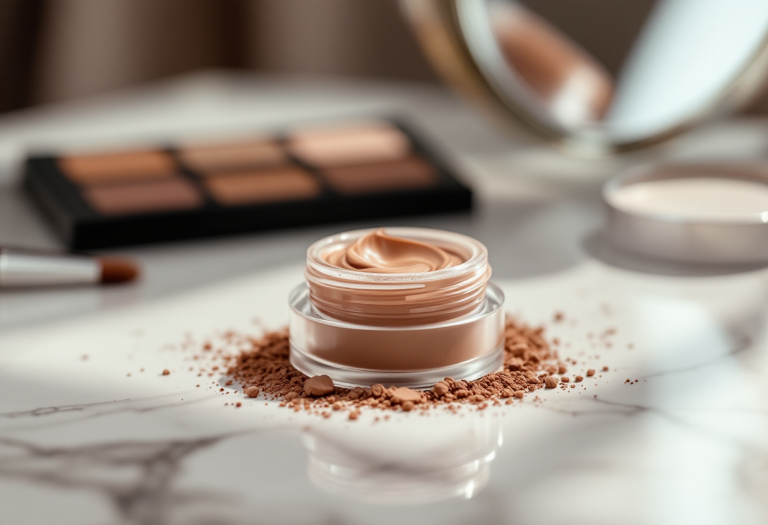 Make up ispirato al colore Mocha Mousse di Pantone 2025