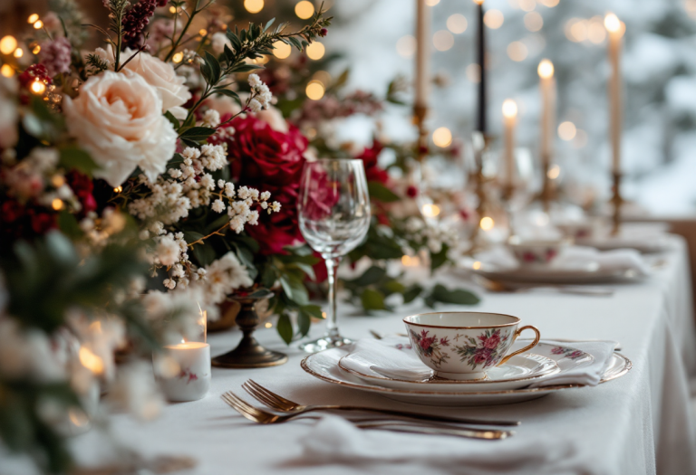 Esempio di menù per matrimonio invernale elegante