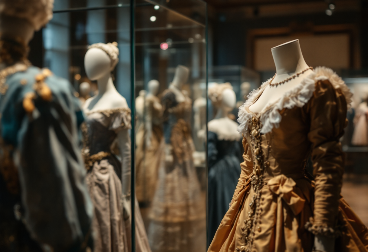 Interno del museo della moda e del costume a Firenze