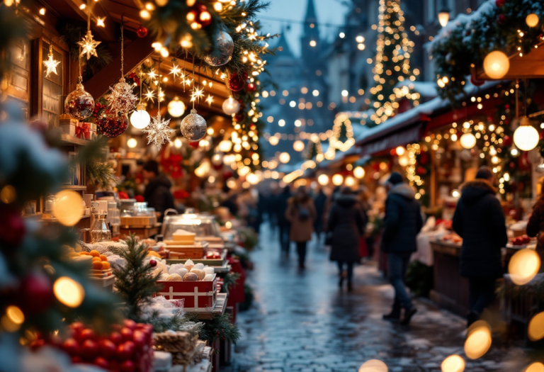 Mercato di Ballarò decorato per il Natale a Palermo