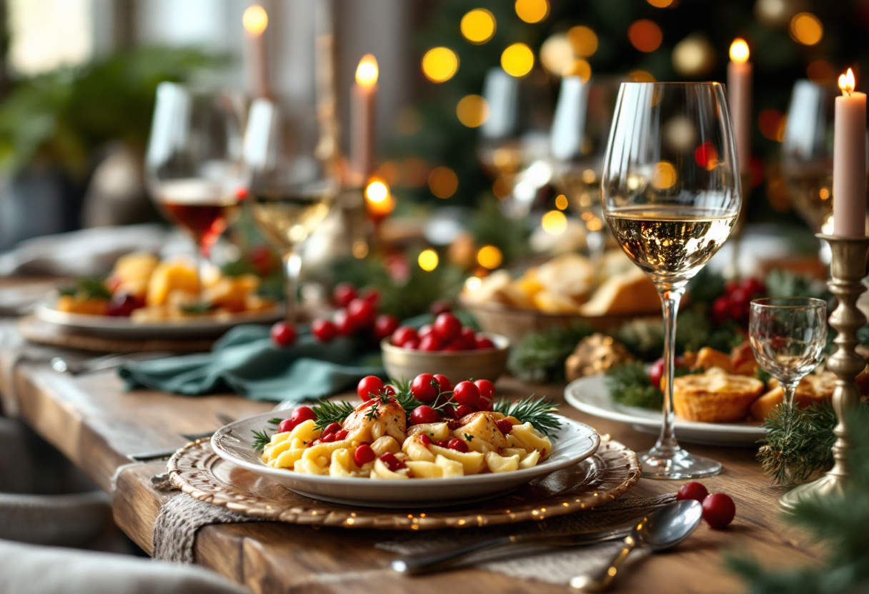 Antonella Clerici durante la cena di Natale in TV