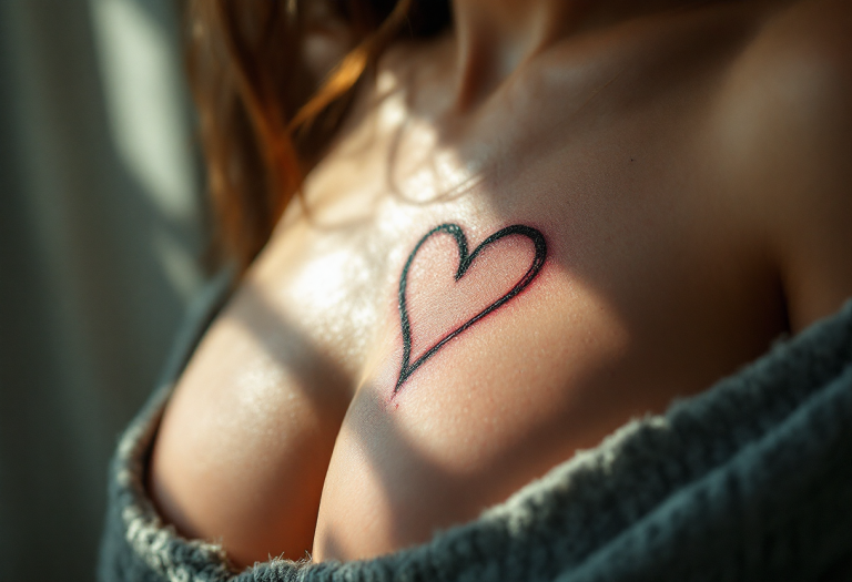 Tatuaggio a forma di cuore simbolo di sogni e significati