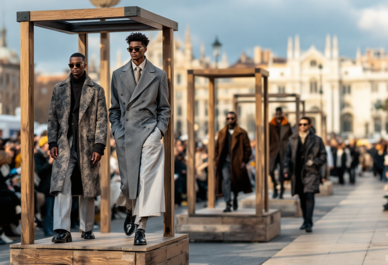 Passerella Milano Moda Uomo 2025-26 con modelli eleganti