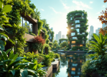 Immagine di moda solarpunk con elementi sostenibili